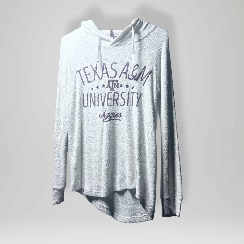 PRESSBOX TEXAS A&M AGGIES WOMENS IVORY HOODED SWEATSHIRT